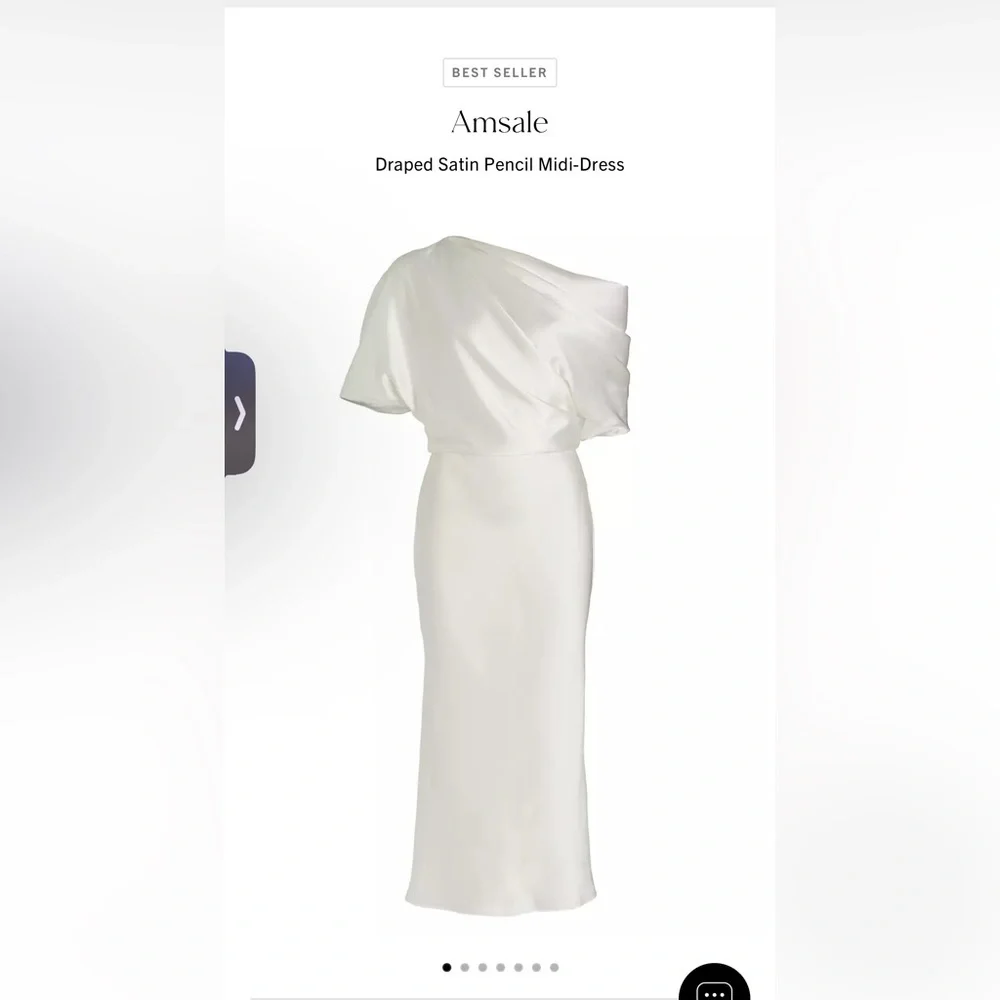 Amsale Draped Satin Pencil Midi-Dress